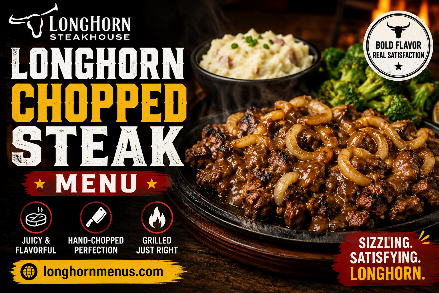 LongHorn Chopped Steak Menu with Prices 2026