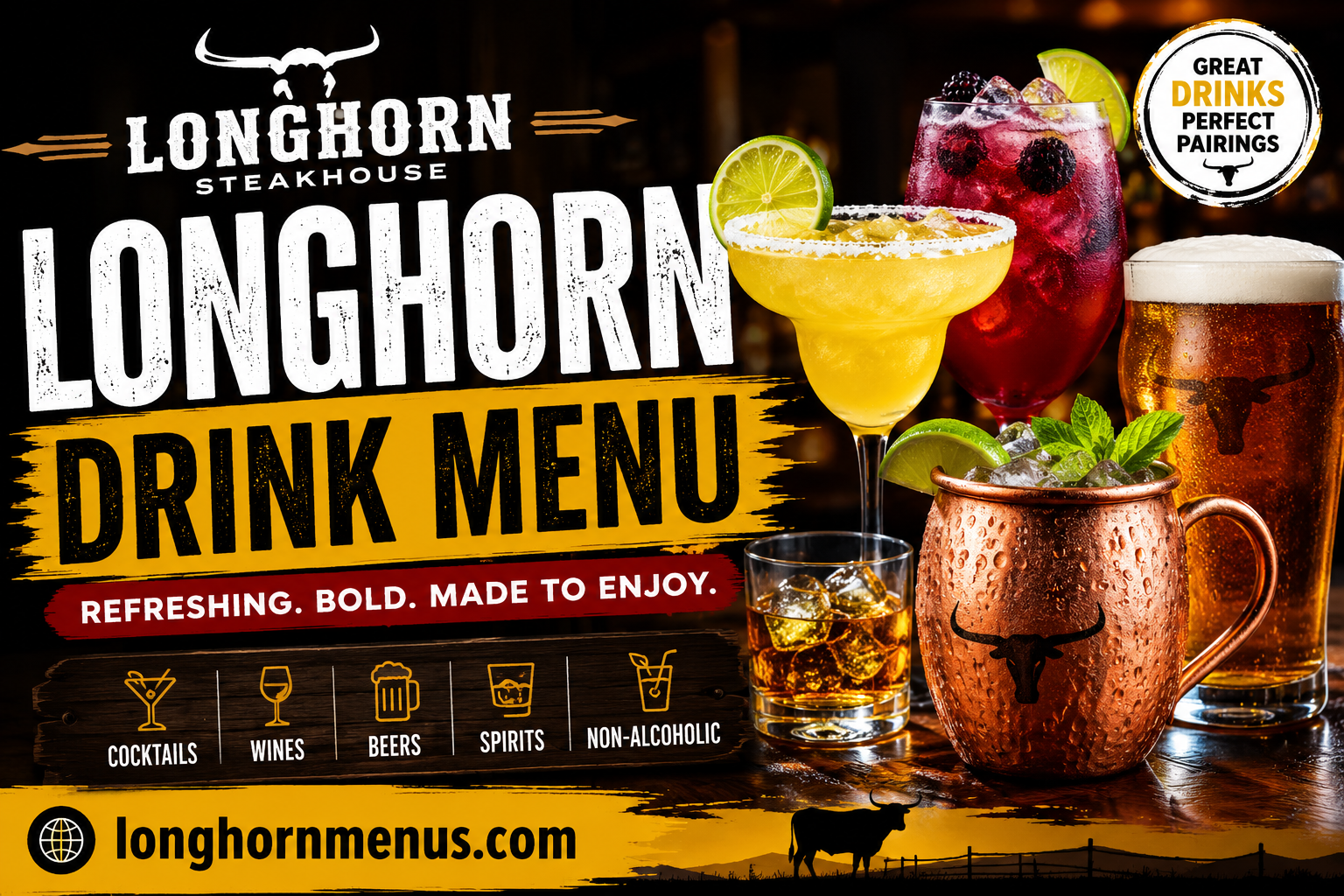 LongHorn Drink Menu with Prices 2026