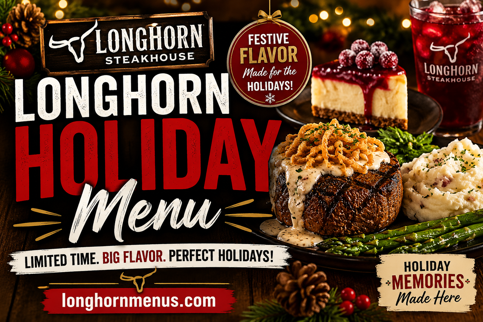 LongHorn Holiday Menu with Prices 2026