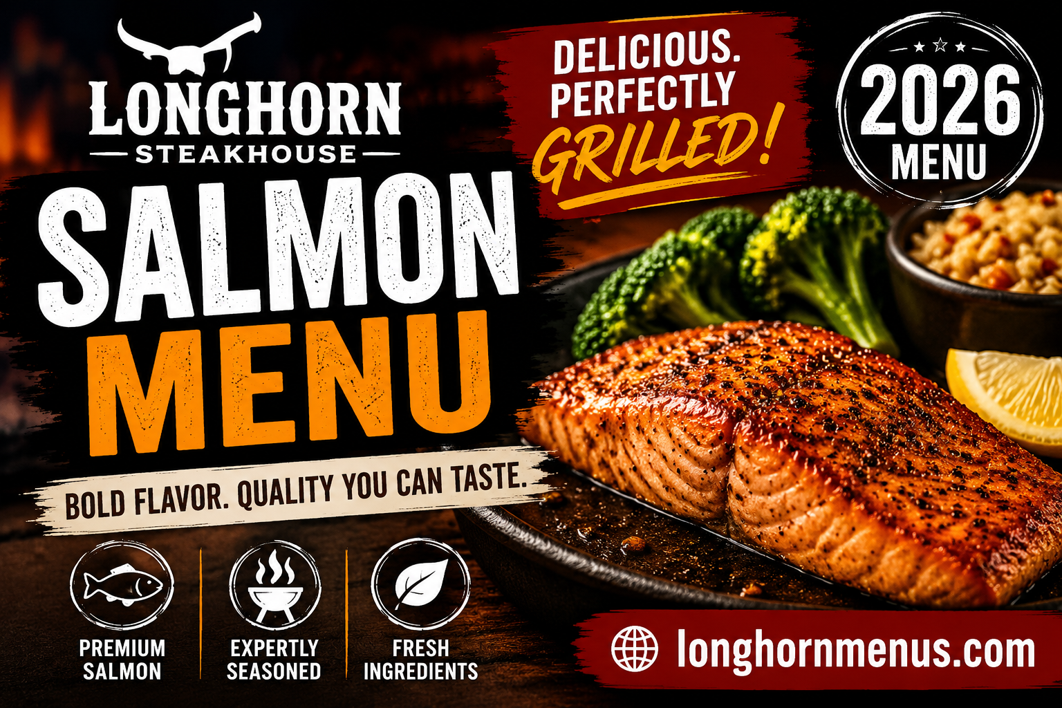 LongHorn Salmon Menu with Prices 2026