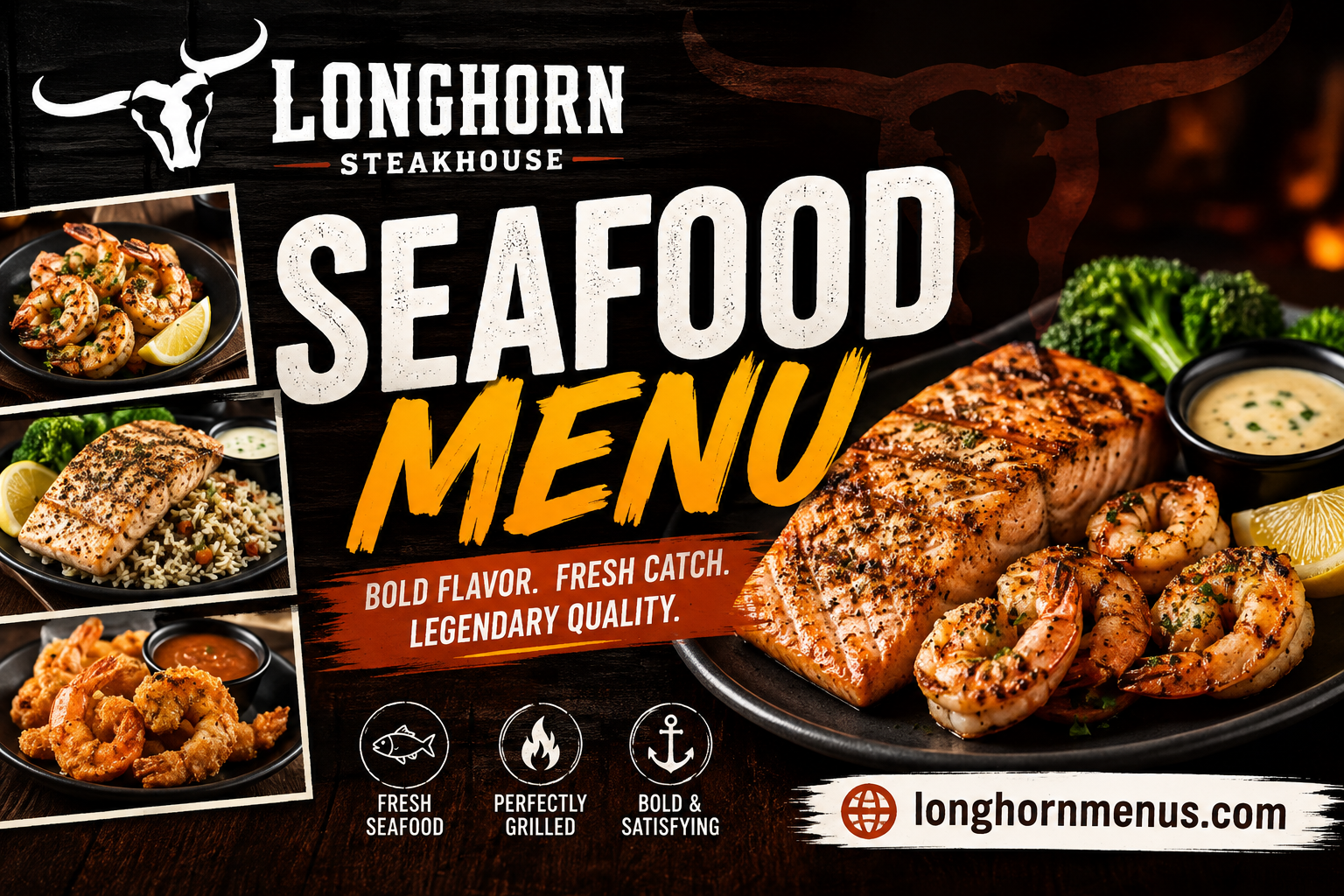 LongHorn Steakhouse Seafood Menu with Prices 2026