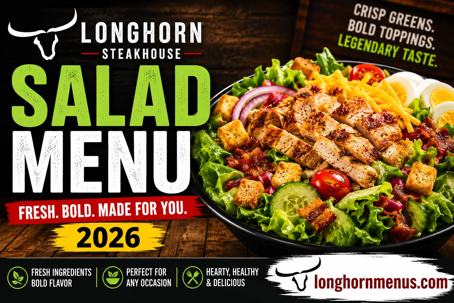 LongHorn Salad Menu with Prices 2026