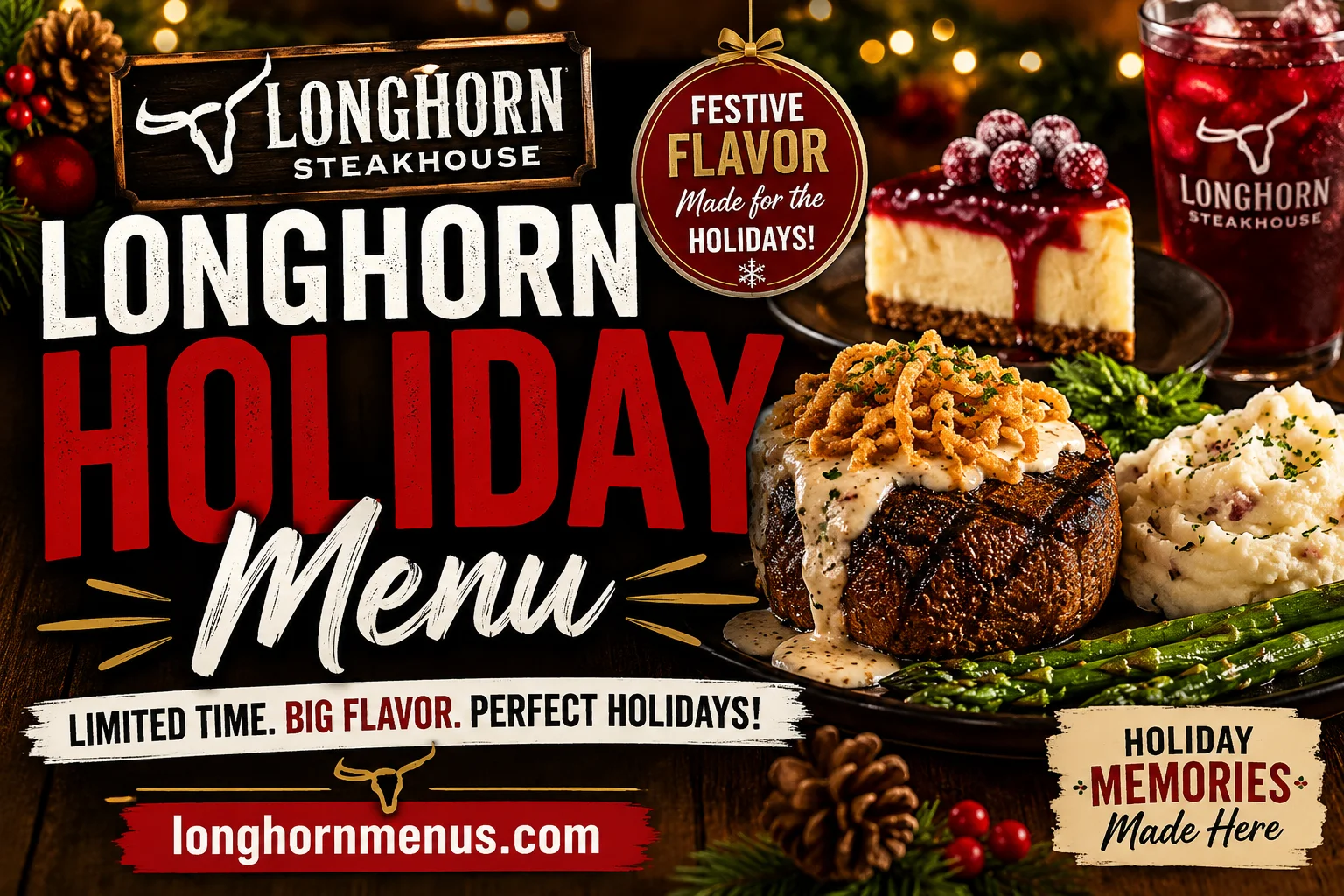 LongHorn Holiday Menu with Prices 2026