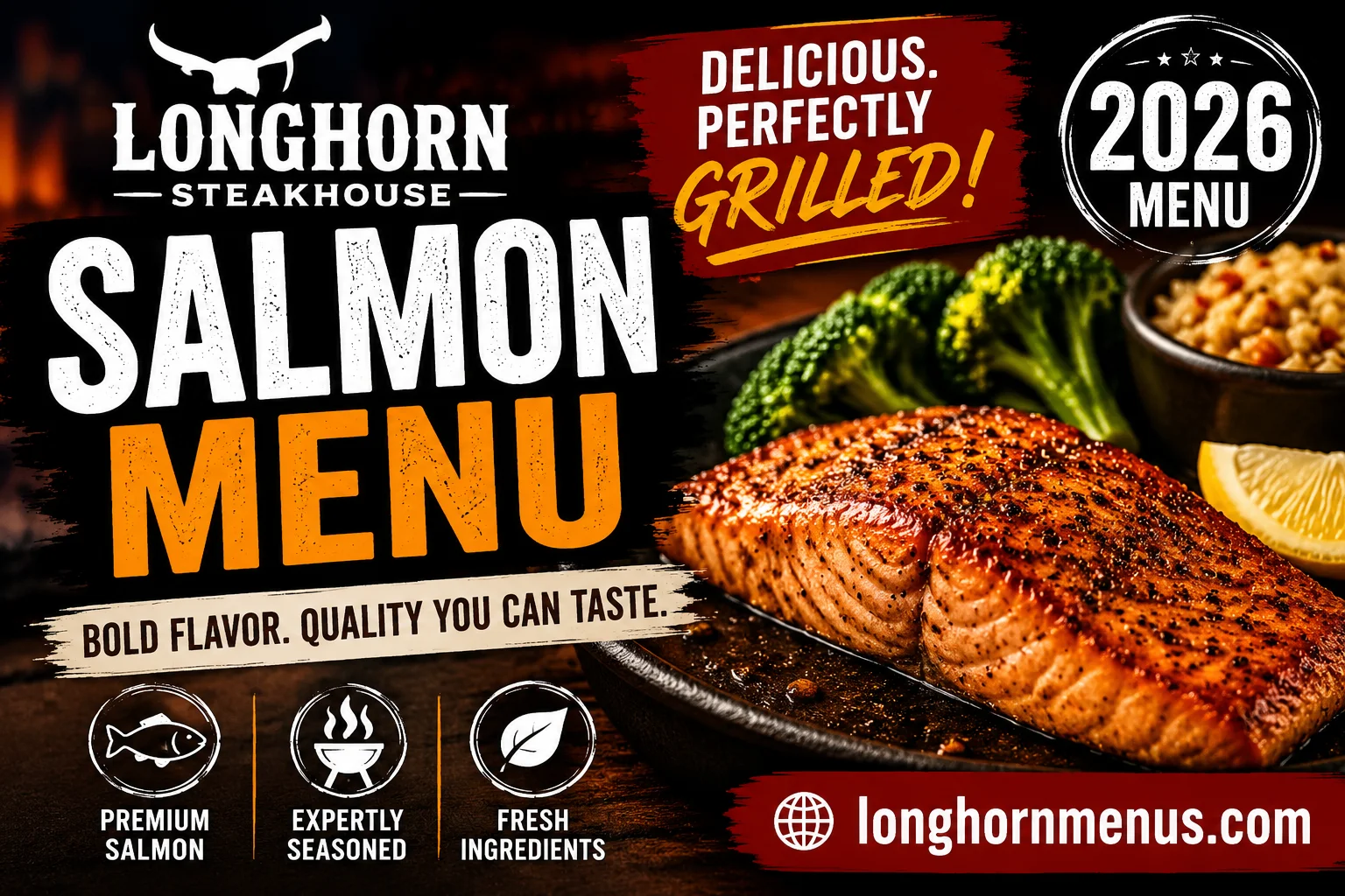 LongHorn Salmon Menu with Prices 2026